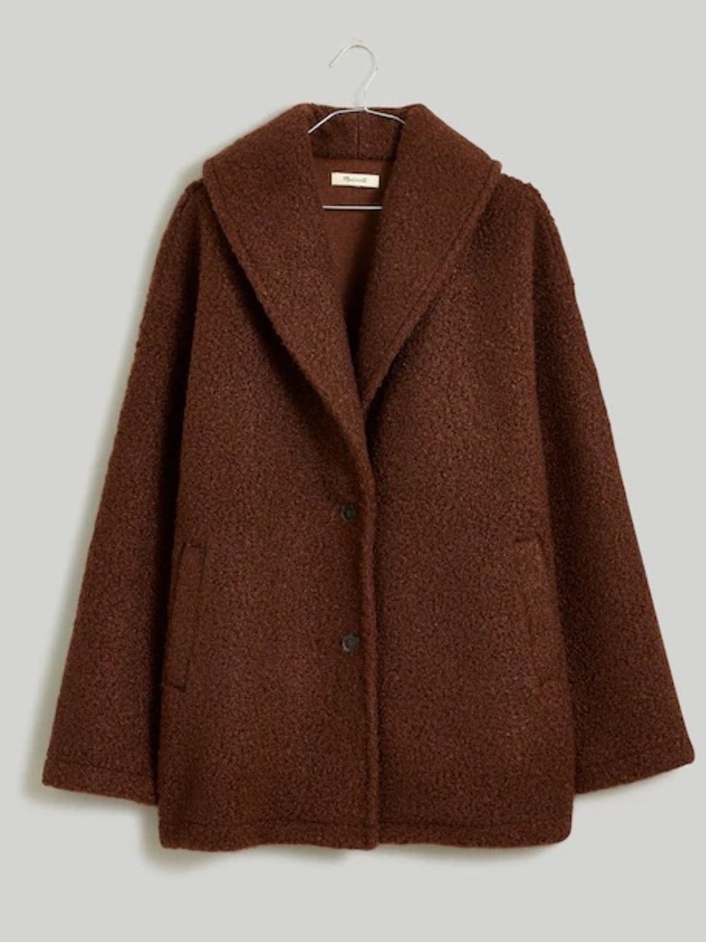 Madewell Pebbled Faux Shearling Shawl Collar Coat
